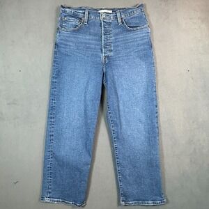 Levis Jeans Womens Size 31 Ribcage Straight Ankle Button Fly Stretch Denim USA